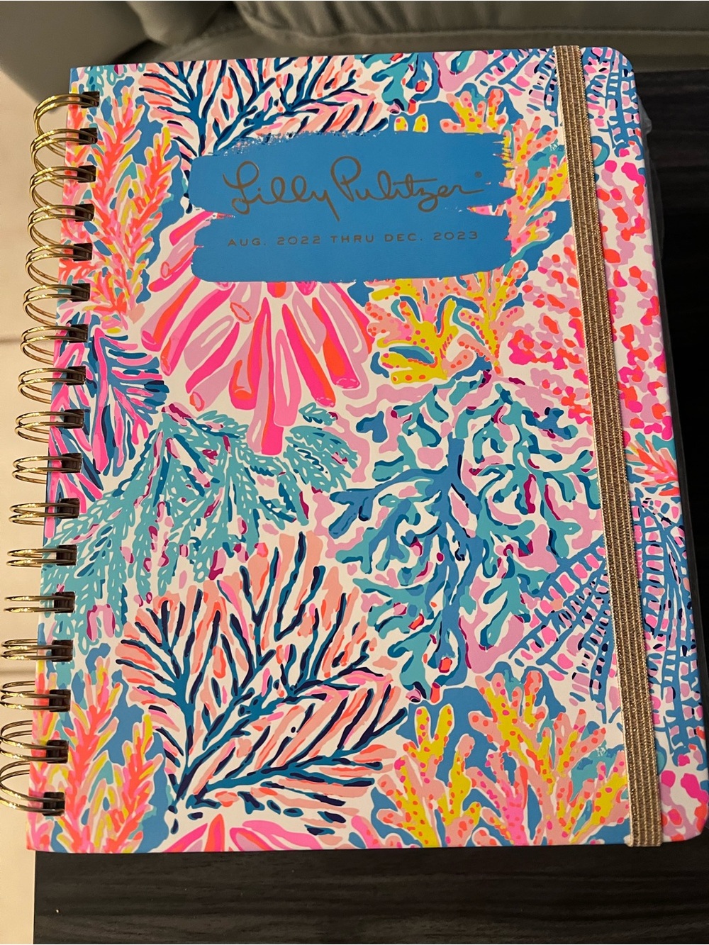 Lilly Pulitzer Coral-Print Spiral Planner in Pink, Blue & Teal